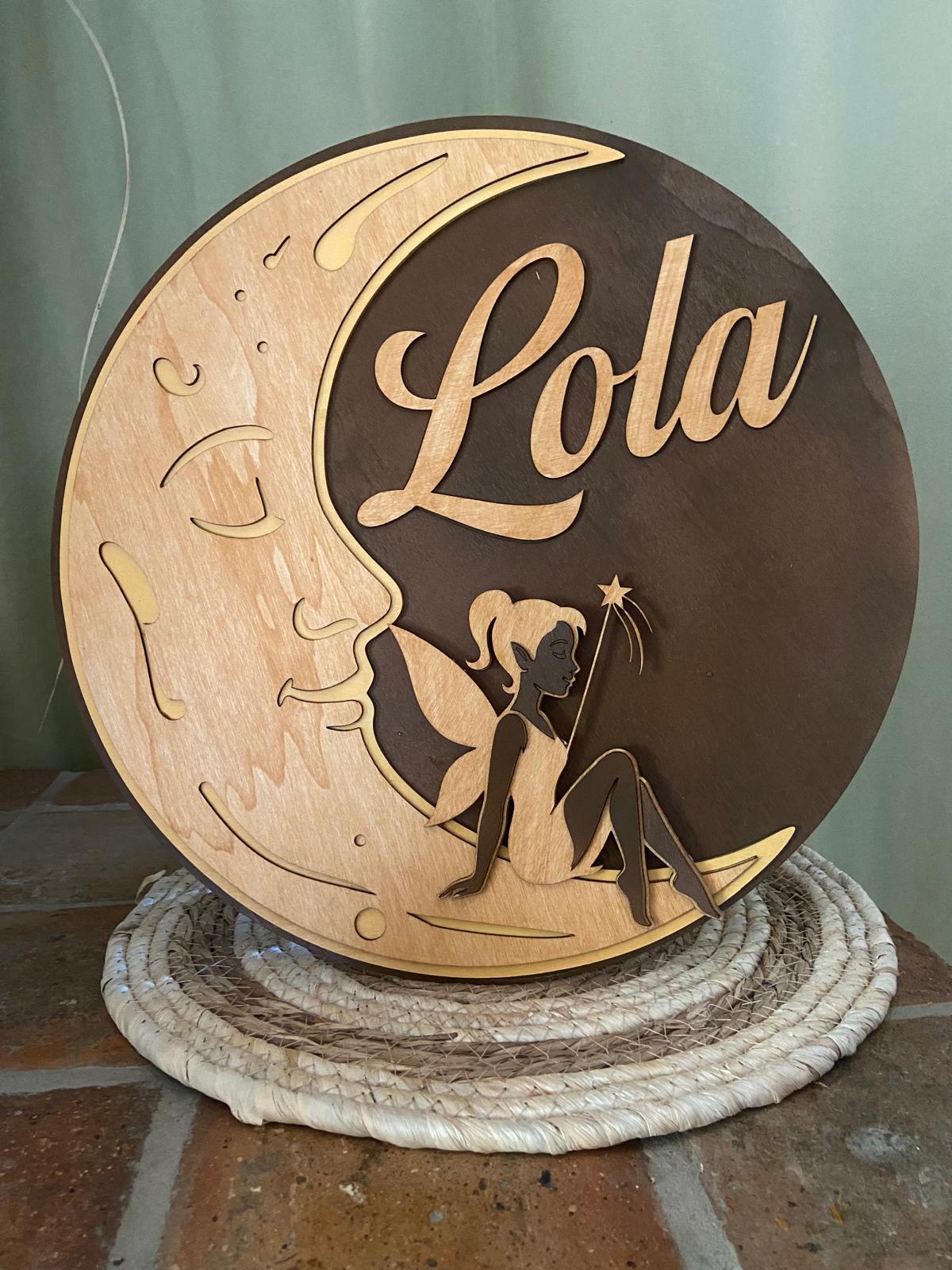 Lune en bois &amp; Fée enchantée – Décoration magique et poétique