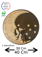 Lune en bois &amp; Fée enchantée – Décoration magique et poétique